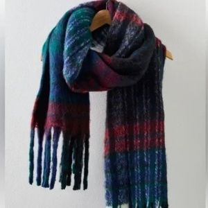 Free People Falling For You Brushed Plaid Scarf